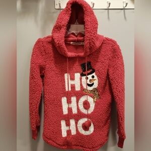 Chance or Fate NWOT, Red Plush Sequined Holiday Hoodie, XS